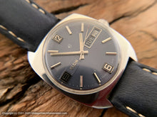 Load image into Gallery viewer, Elgin Blue Dial with Day & Date in Incabloc Case, Manual, 32x38mm
