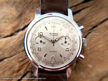 Load image into Gallery viewer, Evans (Paul Maillardet) French Chronograph Telemetre Scale with Perfect Brushed Silver Dial, Manual, Very Large 37mm