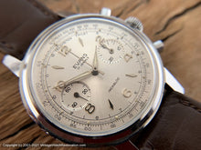 Load image into Gallery viewer, Evans (Paul Maillardet) French Chronograph Telemetre Scale with Perfect Brushed Silver Dial, Manual, Very Large 37mm