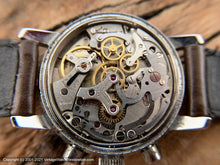Load image into Gallery viewer, Evans (Paul Maillardet) French Chronograph Telemetre Scale with Perfect Brushed Silver Dial, Manual, Very Large 37mm