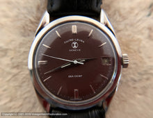 Load image into Gallery viewer, Favre-Leuba 'Sea Chief' in Stunning Maroon Dial with Date, Manual, 35mm