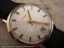 Load image into Gallery viewer, Garrard 9K Gold Stunner with Date at Six and Original Box, Automatic, Large 34mm