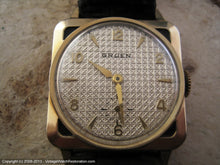 Load image into Gallery viewer, A Real Stunner. Square Stainless and Gold Gruen with Enamel Inlay, Manual, 29x29mm