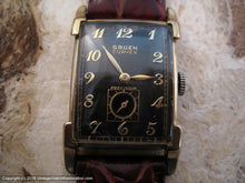 Load image into Gallery viewer, Gruen Curvex Precision "Citadel" Model in Black Dial, Manual, 22x37.5mm