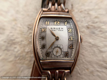 Load image into Gallery viewer, Gruen Veri-Thin Rose Gold Tonneau Case and Original Mesh Bracelet, Manual, 26x36mm