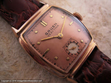 Load image into Gallery viewer, Gruen Precision Copper Dial with Coppery Red-Gold Filled Barrel Case, Manual, 26x36mm