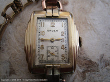 Load image into Gallery viewer, Early Gruen Art Deco Stepped Case with Period Bracelet, Manual, 25x39mm