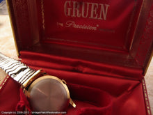 Load image into Gallery viewer, Delicately Textured Ivory Dial NOS Gruen with Original Box, Manual, Large 35mm