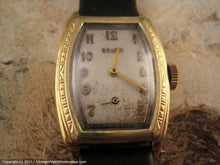 Load image into Gallery viewer, Gruen Decorative Gold Plated Tonneau Case, Manual, 25.5x36.5mm
