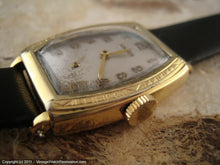 Load image into Gallery viewer, Gruen Decorative Gold Plated Tonneau Case, Manual, 25.5x36.5mm