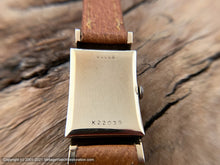 Load image into Gallery viewer, Gruen 14K Gold Curvex Precision Geometric Deco Lugs, Beveled Crystal, Manual, 23x41.5mm