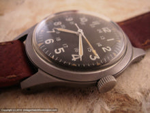 Load image into Gallery viewer, Military Vietnam-Era Gruen 24-Hour Black Dial GG-W-113, Manual, 35mm