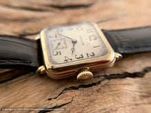 Load image into Gallery viewer, Hamilton 1940s Germanic Gothic Deco Dial with ΛΧΑ in Rounded Square Case, Manual, 28mm