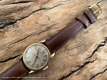 Load image into Gallery viewer, Hamilton WWII Era with Gothic-Style Numbers with Railroad Minute Markers in Bold Lug Case, Manual, 29mm