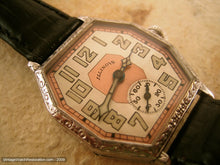 Load image into Gallery viewer, Octagonal White Gold Filled 2-Tone Illinois, Manual, 31x39mm