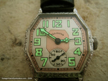 Load image into Gallery viewer, Octagonal White Gold Filled 2-Tone Illinois, Manual, 31x39mm