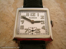 Load image into Gallery viewer, Rare Deco Style Square 14K White Gold Filled Illinois, Manual, 27x27mm