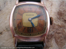 Load image into Gallery viewer, Illinois Two-Tone Copper and Bronze Dial with Red Gold Case, Manual, 28x37mm