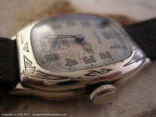 Load image into Gallery viewer, Illinois 'Beau Brummel' with Southwestern Indian Motif 14K White GF Case, Manual, 28x38mm