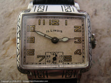 Load image into Gallery viewer, Gorgeous Art Deco Illinois 'New Yorker' with Original Parchment Dial, Manual, 27.5x34mm