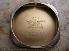 Load image into Gallery viewer, Illinois 'Derby' with Original Soft Parchment Moderne Dial, Manual, 27x33mm