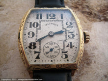 Load image into Gallery viewer, Huge Ornate Gold 'Whippet' Barrel Shape Illinois, Manual, 31x37mm