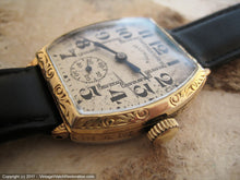 Load image into Gallery viewer, Huge Ornate Gold 'Whippet' Barrel Shape Illinois, Manual, 31x37mm