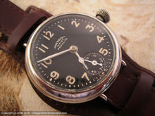 Load image into Gallery viewer, Fabulous Black Dial Ingersoll Wrist Radiolite, Manual, Huge 39mm