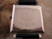 Load image into Gallery viewer, Large Square Jules Jurgensen with Unusual Date Set at 4:30, Manual, 30x30mm