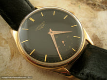 Load image into Gallery viewer, Longines 18K Pink Gold Black Dial Beauty, Manual, Large 34mm
