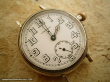 Load image into Gallery viewer, Large Sterling Silver Porcelain WWI Trench in Rare Borgel Case, Manual, Very Large 35.5mm