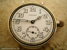 Load image into Gallery viewer, Large Sterling Silver Porcelain WWI Trench in Rare Borgel Case, Manual, Very Large 35.5mm