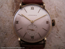 Load image into Gallery viewer, 14K Gold Longines Roman Dial with Lobster Style Lug Case, Manual, 34mm