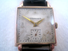 Load image into Gallery viewer, Square 18K Rose Gold Longines with Fabulous Masonic symbols, Manual, 27x40mm