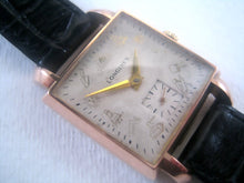 Load image into Gallery viewer, Square 18K Rose Gold Longines with Fabulous Masonic symbols, Manual, 27x40mm