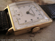 Load image into Gallery viewer, 14K Gold Square Longines Roman 24-Hour Dial, Manual, 25.5x35mm