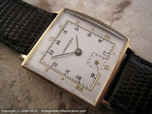 Load image into Gallery viewer, 14K Gold Square Longines Roman 24-Hour Dial, Manual, 25.5x35mm
