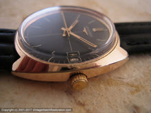 Load image into Gallery viewer, Longines Black Dial with Date in Rose Gold Case, Manual, 34x36mm