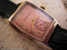 Load image into Gallery viewer, Rare 1930s Drivers-Style Longines with Coppery-Salmon Dial, Manual, 24x39mm