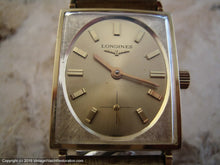 Load image into Gallery viewer, Longines Elegant Golden Oval Dial w/ Textured Sixties-Style Case and Bracelet, Manual, 24x37mm