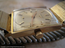 Load image into Gallery viewer, Longines Elegant Golden Oval Dial w/ Textured Sixties-Style Case and Bracelet, Manual, 24x37mm