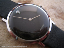 Load image into Gallery viewer, Longines Minimalistic Black Face with Diamond Marker at 12 o'clock, Manual, 33mm