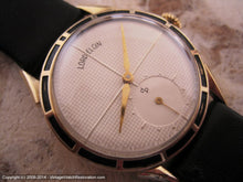 Load image into Gallery viewer, Waffle Design Dial Lord Elgin with Black Insets on Bezel - with Original Box, Manual, 30mm