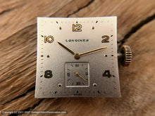 Load image into Gallery viewer, Longines Silver Dial with Square Case with Rounded Edges, c.1945, Manual, 27x38mm
