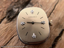 Load image into Gallery viewer, Longines Golden Dial with Diamonds, Oval Case, Manual, 27x31mm