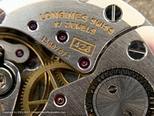 Load image into Gallery viewer, Longines 'Turler' Black Dial Roman Numerals, Square Case, Black Inset Triangular Design Bracelet, Manual, 29x29mm
