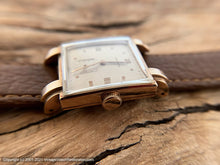 Load image into Gallery viewer, Longines 14K Gold Square Case, Double Bear Claw Lugs, Roman Numeral Dial, c.1946, Manual, 26x35mm