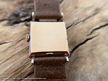 Load image into Gallery viewer, Longines 14K Gold Square Case, Double Bear Claw Lugs, Roman Numeral Dial, c.1946, Manual, 26x35mm