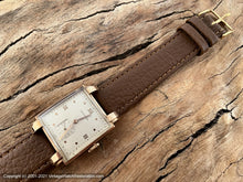 Load image into Gallery viewer, Longines 14K Gold Square Case, Double Bear Claw Lugs, Roman Numeral Dial, c.1946, Manual, 26x35mm