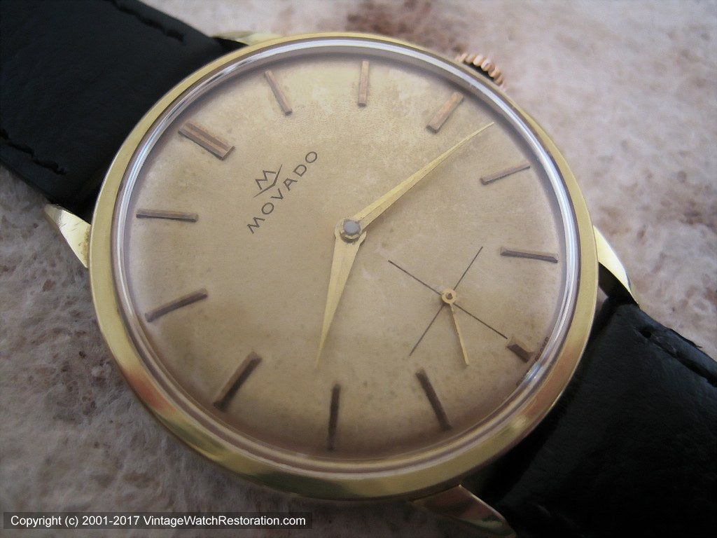 Movado Classic with Original Golden Dial, Manual, Large 34mm  display picture 3